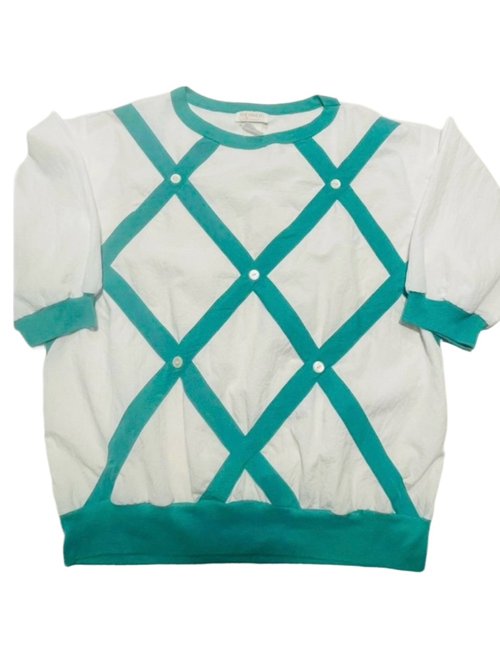 Vintage 1970s DK Gold Donnkenny Green & White Shirt Women’s XL‎